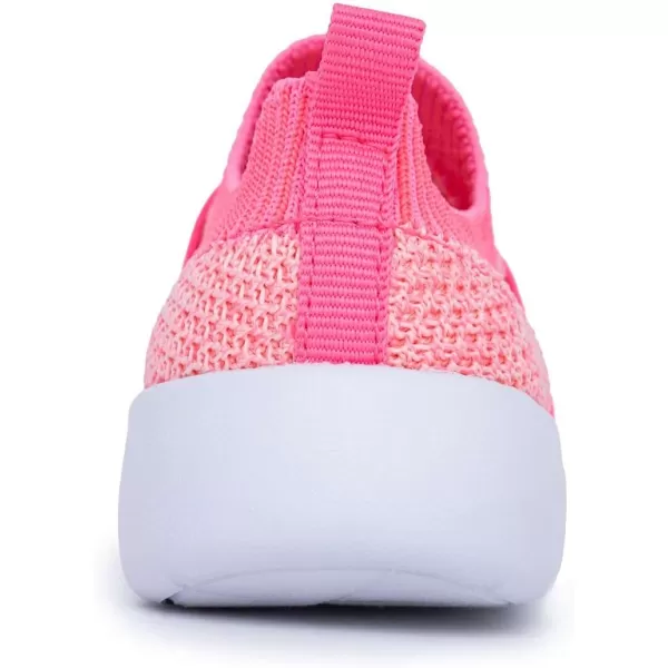 Nautica Girls SlipOn Sneaker  Athletic Running Kids Shoe for Walking Running Tennis and Sports ToddlerLittle KidNeon Peach Pink