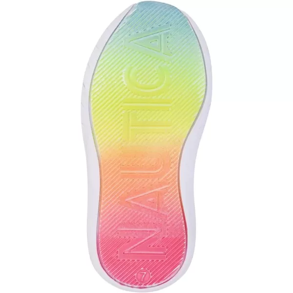 Nautica Girls SlipOn Sneaker  Athletic Running Kids Shoe for Walking Running Tennis and Sports ToddlerLittle KidNeon Rainbow