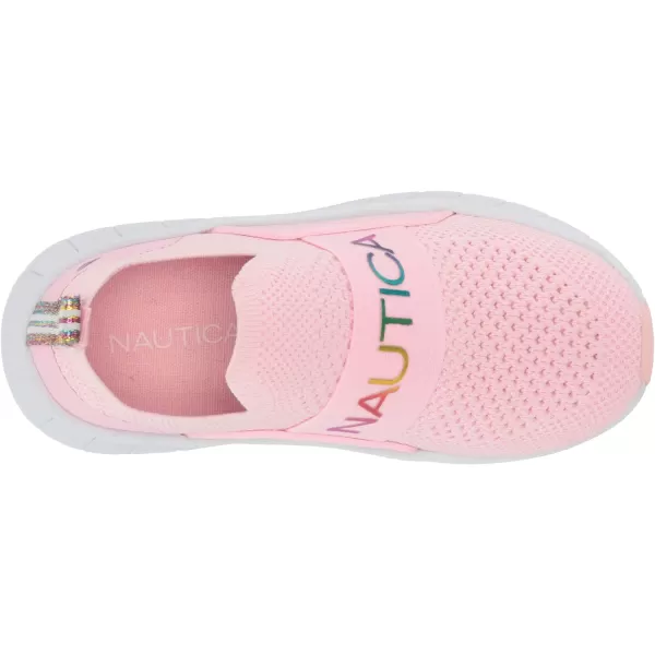 Nautica Girls SlipOn Sneaker  Athletic Running Kids Shoe for Walking Running Tennis and Sports ToddlerLittle KidPink Rainbow