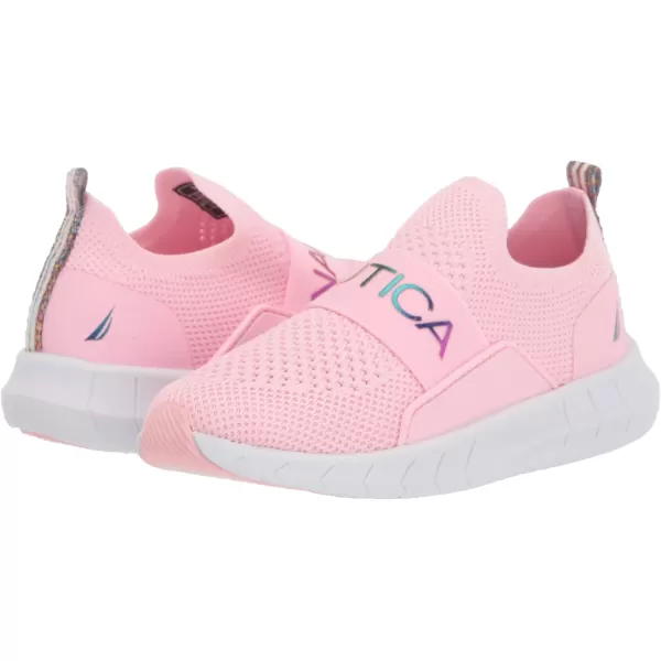 Nautica Girls SlipOn Sneaker  Athletic Running Kids Shoe for Walking Running Tennis and Sports ToddlerLittle KidPink Rainbow