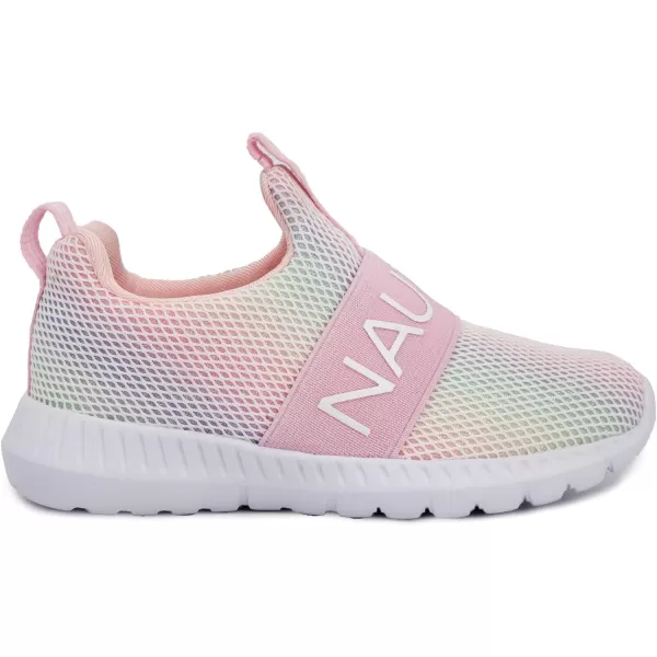 Nautica Girls SlipOn Sneaker  Athletic Running Kids Shoe for Walking Running Tennis and Sports ToddlerLittle KidRainbow Sparkle