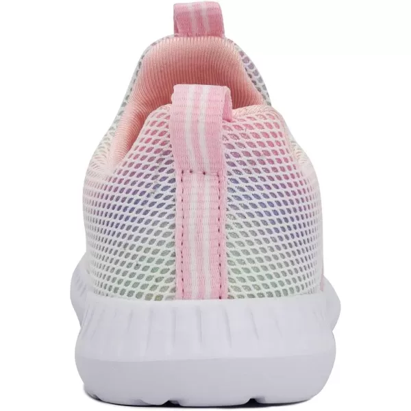 Nautica Girls SlipOn Sneaker  Athletic Running Kids Shoe for Walking Running Tennis and Sports ToddlerLittle KidRainbow Sparkle