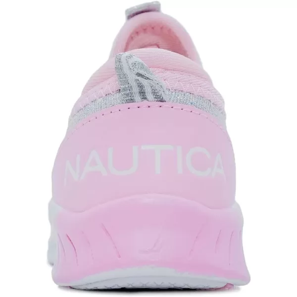 Nautica Girls SlipOn Sneaker  Athletic Running Kids Shoe for Walking Running Tennis and Sports ToddlerLittle KidSilver Met Mesh Pink