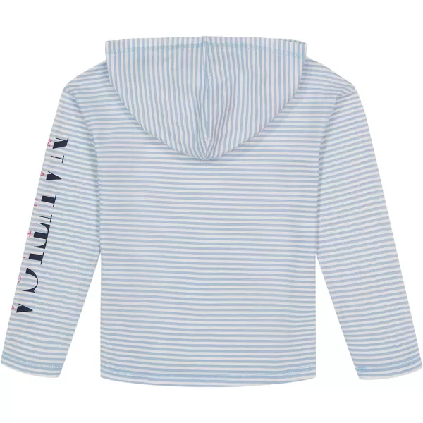 Nautica Girls Striped Long Sleeved Hooded TopBlue Anchor Stripe