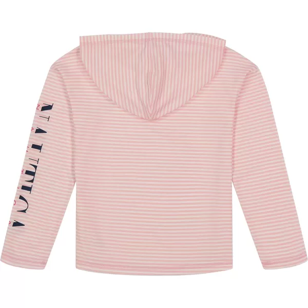 Nautica Girls Striped Long Sleeved Hooded TopPink Dolphin Stripe