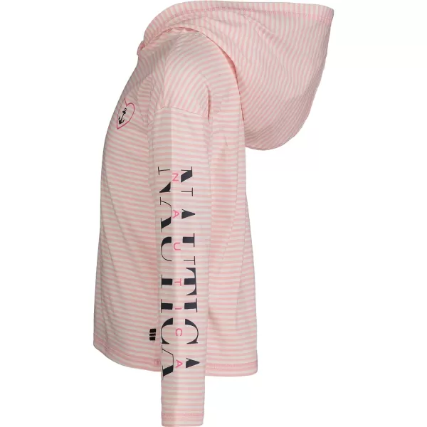 Nautica Girls Striped Long Sleeved Hooded TopPink Dolphin Stripe