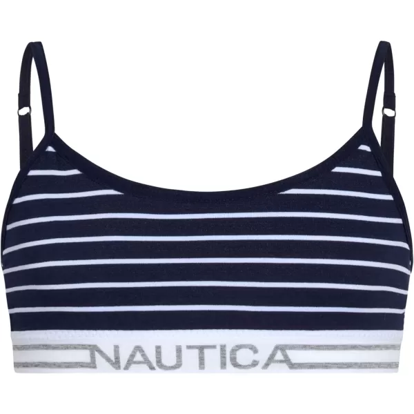 Nautica Girls Training Bra  Seamless Crop Cami Bralette 6 PackNavy StripeWhiteGrey