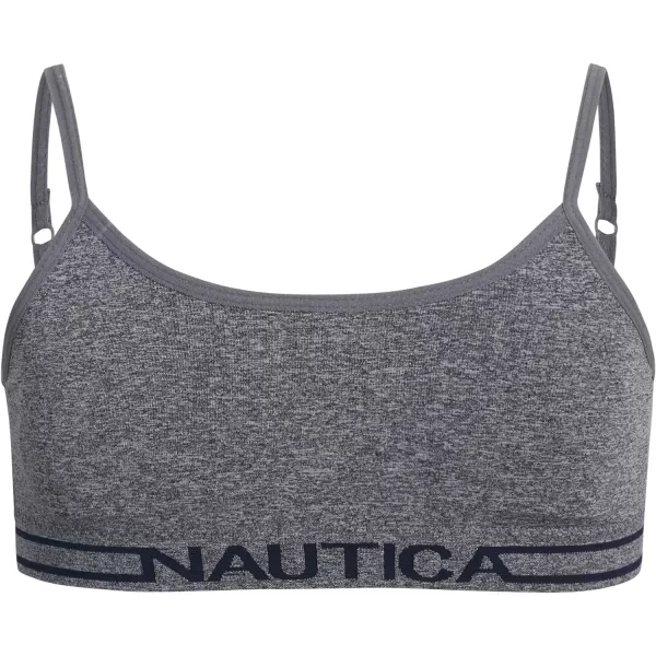 Nautica Girls Training Bra  Seamless Crop Cami Bralette 6 PackNavyGreyBlue Stripes