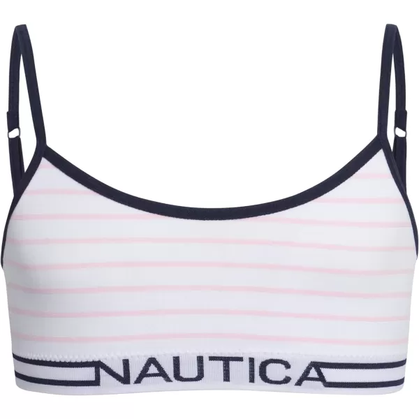 Nautica Girls Training Bra  Seamless Crop Cami Bralette 6 PackNavyGreyBlue Stripes