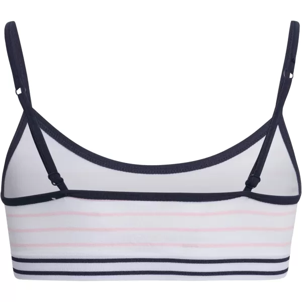 Nautica Girls Training Bra  Seamless Crop Cami Bralette 6 PackNavyGreyBlue Stripes