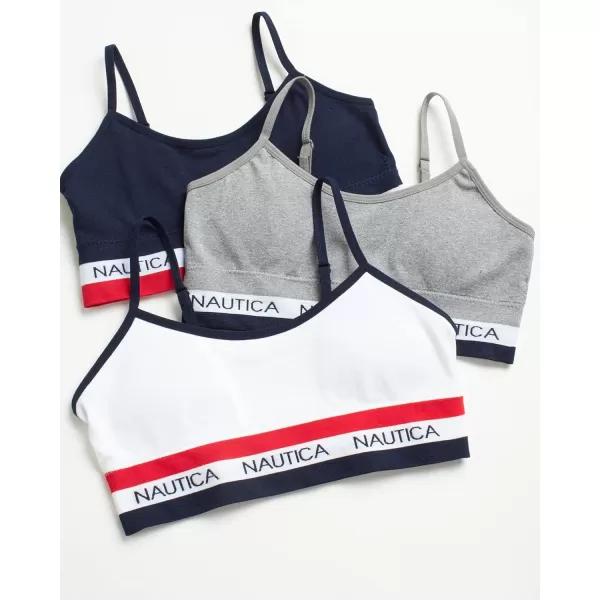 Nautica Girls Training Bra  Seamless Crop Cami Bralette 6 PackNavyHeather GreyWhite