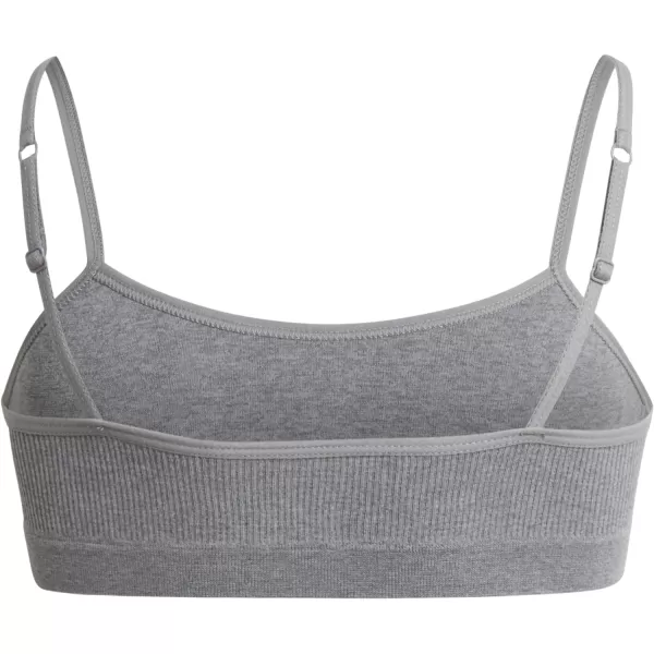 Nautica Girls Training Bra  Seamless Crop Cami Bralette 6 PackWhiteLight Heather GreyMedium Heather Grey