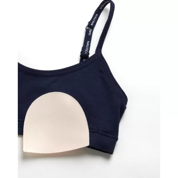 Nautica Girls Training Bra  Seamless Crop Cami Bralette 6 PackWhiteNocturnal NavyMedium Heather Grey