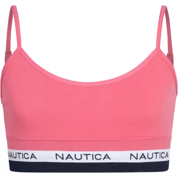 Nautica Girls Training Bra  Seamless Crop Cami Bralette 6 PackWhitePinkLight Heather Grey