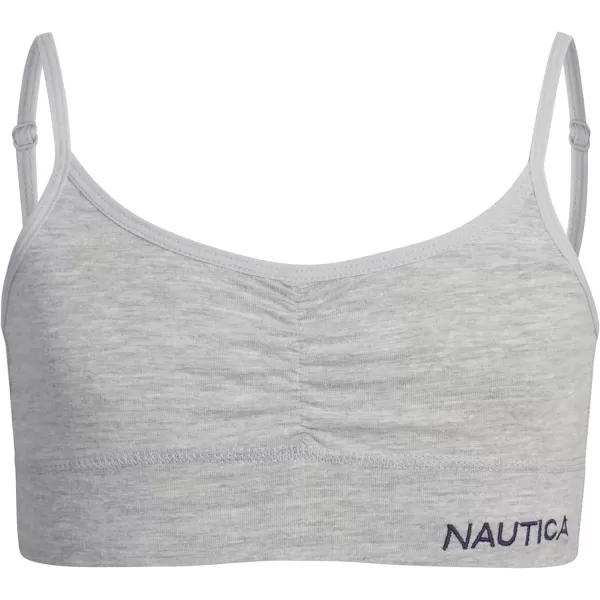 Nautica Girls Training Bra  Stretch Cotton Crop Cami Bralette 6 PackLight PinkWhiteHeather Grey