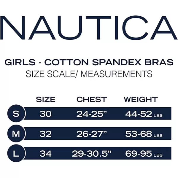 Nautica Girls Training Bra  Stretch Cotton Crop Cami Bralette 6 PackLight PinkWhiteHeather Grey