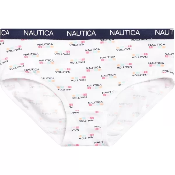 Nautica Girls Underwear  Stretch Cotton Briefs 10 PackNavyGreyLogoLemonPrint