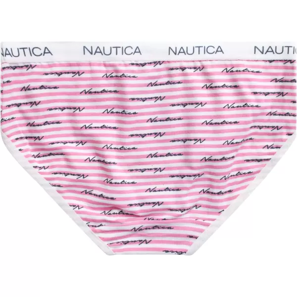 Nautica Girls Underwear  Stretch Cotton Briefs 10 PackWhite PrintNavyStripe