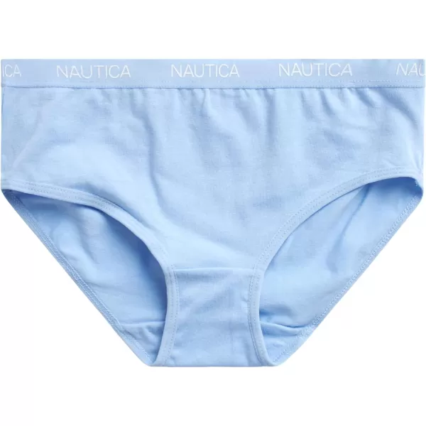 Nautica Girls Underwear  Stretch Cotton Briefs 10 PackWhite PrintNavyStripe