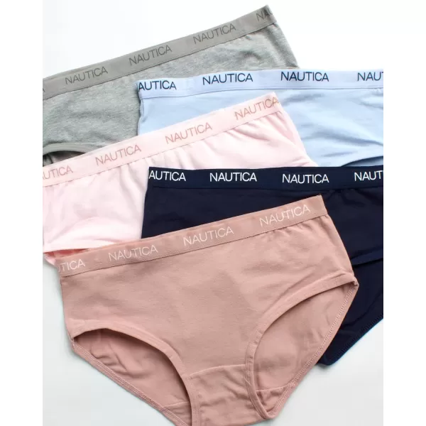 Nautica Girls Underwear  Stretch Cotton Briefs 5 PackHeather GreyIceTaupeNavy