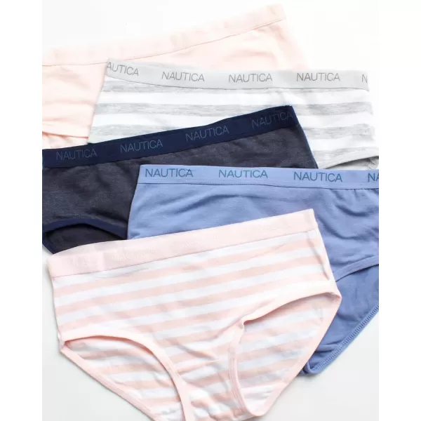 Nautica Girls Underwear  Stretch Cotton Briefs 5 PackHeather GreyPinkIceAsh