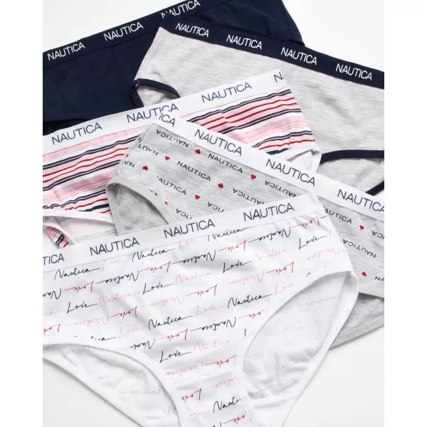 Nautica Girls Underwear  Stretch Cotton Briefs 5 PackNavy HeartNocturnal