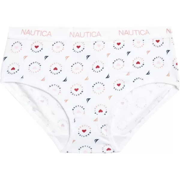 Nautica Girls Underwear  Stretch Cotton Briefs 5 PackPrintLight GreyBlushPrint