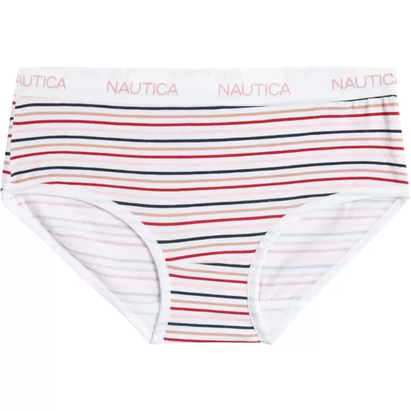 Nautica Girls Underwear  Stretch Cotton Briefs 5 PackPrintLight GreyBlushPrint