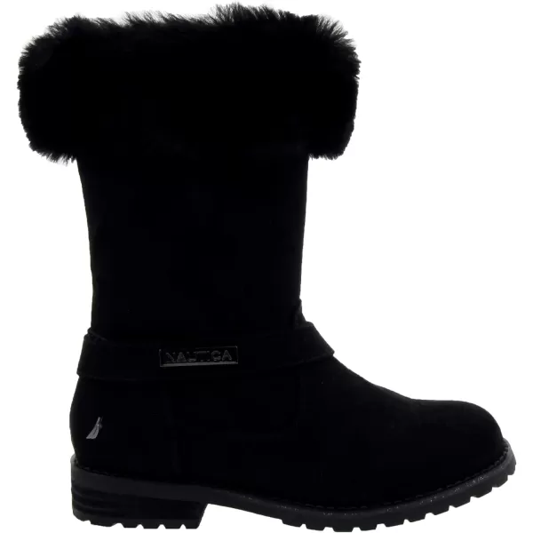 Nautica Girls Warm BootsCold Weather Fashion Booties With Sherpa Fur UpperCosima Big KidLittle KidToddlerBlack