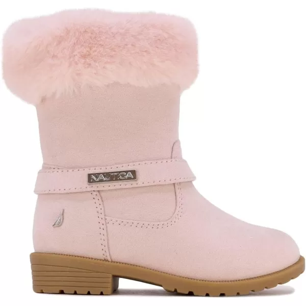 Nautica Girls Warm BootsCold Weather Fashion Booties With Sherpa Fur UpperCosima Big KidLittle KidToddlerLight Pink Tonal