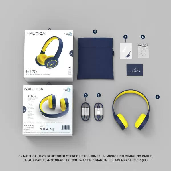 Nautica H120 Bluetooth Headphones OnEar Wireless Headphones with Builtin Microphone Bluetooth v50 Wireless and Wired Stereo Headset with Deep Bass Foldable OverEar Headphones Navy NavyNAVY NAVY