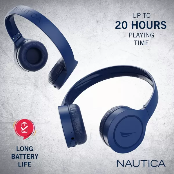 Nautica H120 Bluetooth Headphones OnEar Wireless Headphones with Builtin Microphone Bluetooth v50 Wireless and Wired Stereo Headset with Deep Bass Foldable OverEar Headphones Navy NavyNAVY NAVY