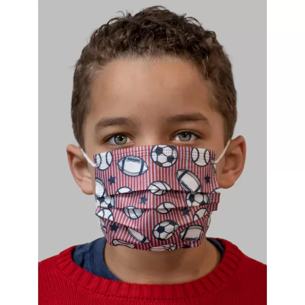 Nautica Kids 3Ply Disposable Face Masks Starry EyedCoral Solid Travel Pack 10 MasksSportyAmericana Stars