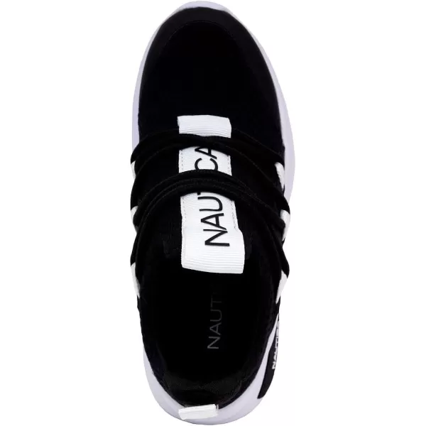 Nautica Kids Athletic SlipOn Sneakers  Comfortable Bungee Running Shoes for Boys and Girls  Stylish and Supportive Footwear for Active Kids Big KidLittle KidToddlerBlack White