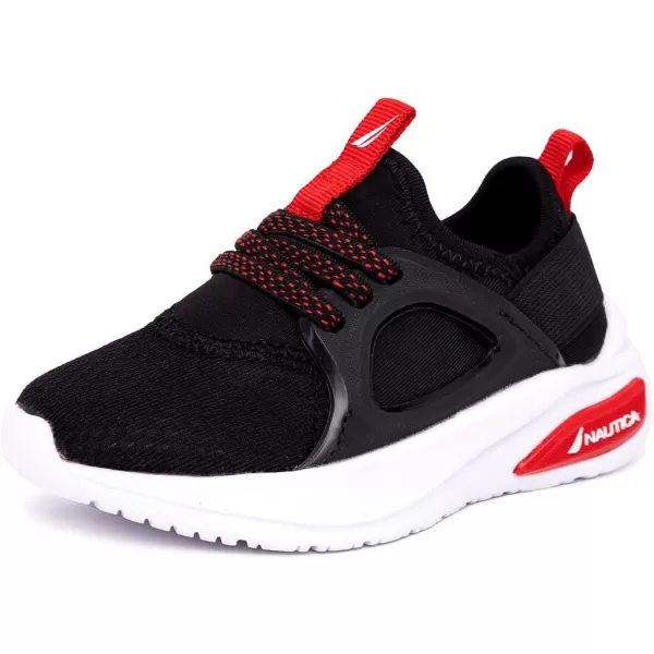 Nautica Kids Athletic SlipOn Sneakers  Comfortable Bungee Running Shoes for Boys and Girls  Stylish and Supportive Footwear for Active Kids Big KidLittle KidToddlerBlack Silverswimm