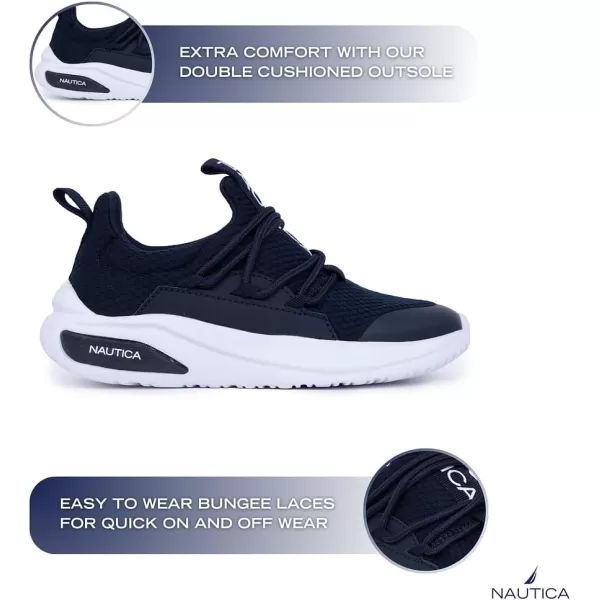 Nautica Kids Athletic SlipOn Sneakers  Comfortable Bungee Running Shoes for Boys and Girls  Stylish and Supportive Footwear for Active Kids Big KidLittle KidToddlerNavy