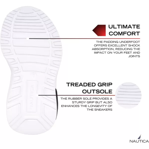 Nautica Kids Athletic SlipOn Sneakers  Comfortable Bungee Running Shoes for Boys and Girls  Stylish and Supportive Footwear for Active Kids Big KidLittle KidToddlerBlack Redsplash