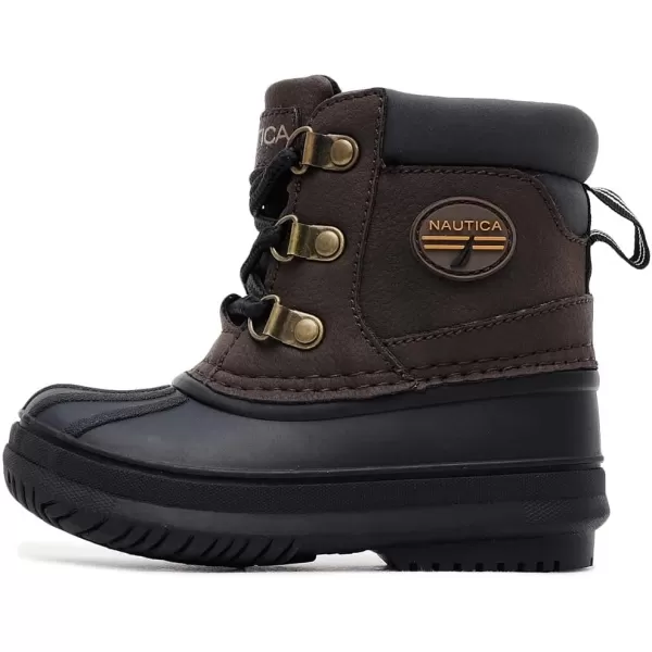 Nautica Kids Boys  Girls Duck Boots Kids Waterproof Rain Snow Boots Insulated Winter Boots ToddlerLittleBig KidBrownyarmuk