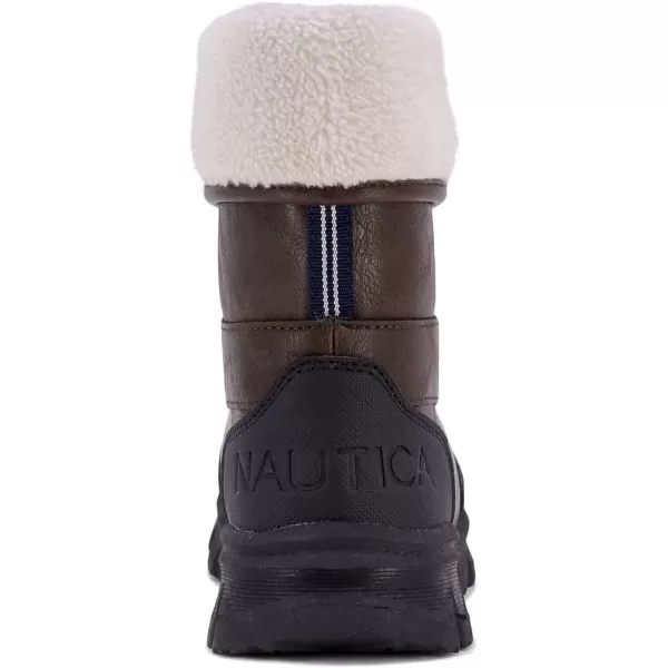 Nautica Kids Boys  Girls Duck Boots Kids Waterproof Rain Snow Boots Insulated Winter Boots ToddlerLittleBig KidChocolate Whiteindus