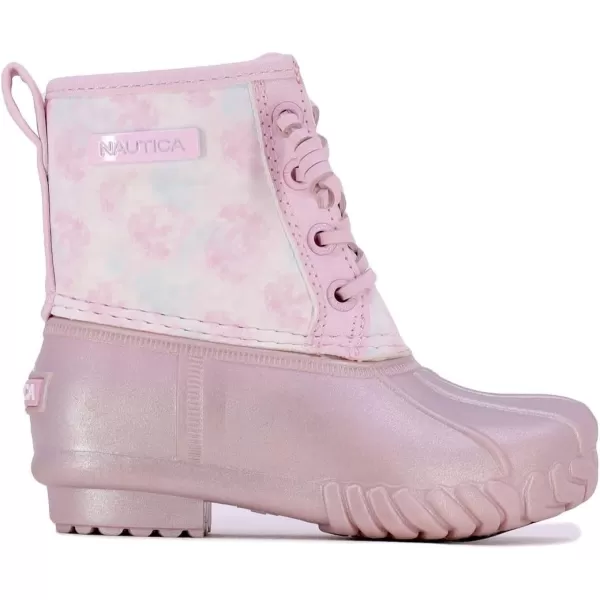 Nautica Kids Boys  Girls Duck Boots Kids Waterproof Rain Snow Boots Insulated Winter Boots ToddlerLittleBig KidPink Pearl Tie Dye