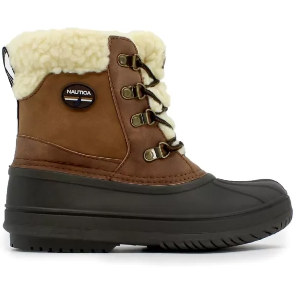 Nautica Kids Boys  Girls Duck Boots Kids Waterproof Rain Snow Boots Insulated Winter Boots ToddlerLittleBig KidTan Brown Sherpayarmuk