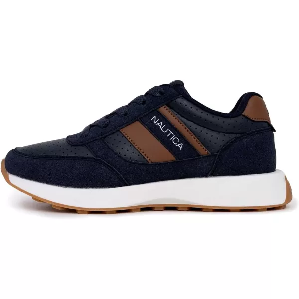 Nautica Kids Boys Casual LaceUp Fashion Sneakers Oxford Comfortable Walking Shoe Big Kid  Little Kid  ToddlerNavy Cognac