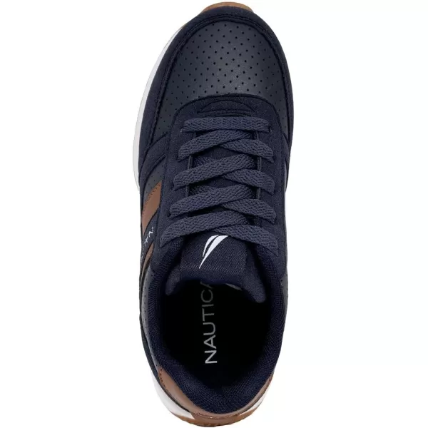 Nautica Kids Boys Casual LaceUp Fashion Sneakers Oxford Comfortable Walking Shoe Big Kid  Little Kid  ToddlerNavy Cognac