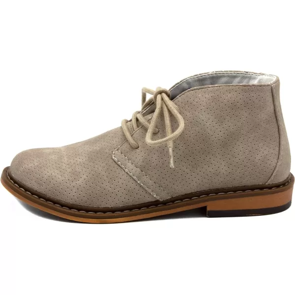 Nautica Kids Boys Dress Chukka Boot  HighTop Sneakers Youth Casual Bootie Little KidsBig KidsTaupe Perforated