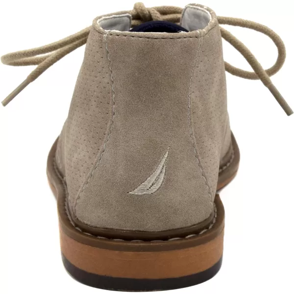 Nautica Kids Boys Dress Chukka Boot  HighTop Sneakers Youth Casual Bootie Little KidsBig KidsTaupe Perforated