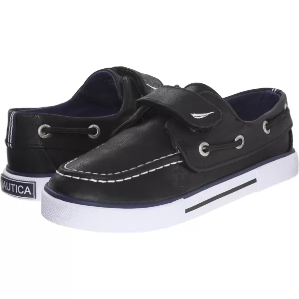 Nautica Kids Boys Loafers Casual One Strap Boat Shoes  ToddlerLittle KidBlack Polyurethane