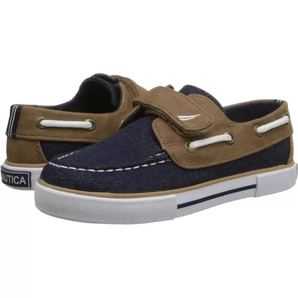 Nautica Kids Boys Loafers Casual One Strap Boat Shoes  ToddlerLittle KidDenimBrown