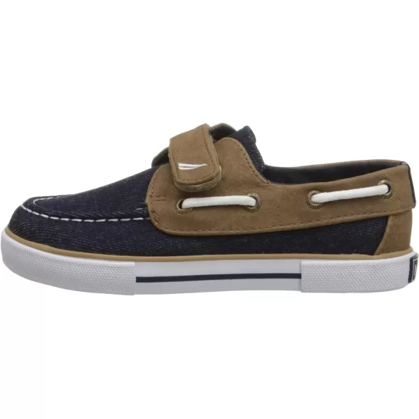 Nautica Kids Boys Loafers Casual One Strap Boat Shoes  ToddlerLittle KidDenimBrown