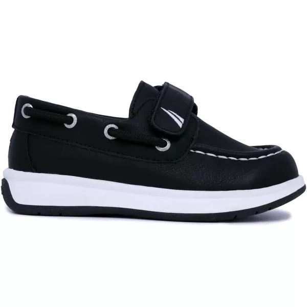 Nautica Kids Boys Loafers Casual One Strap Boat Shoes  ToddlerLittle KidTetonblack