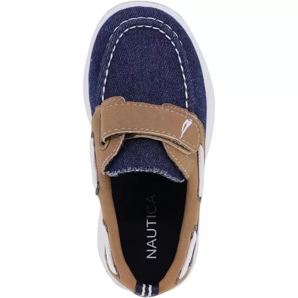 Nautica Kids Boys Loafers Casual One Strap Boat Shoes  ToddlerLittle KidTetondenim Tan